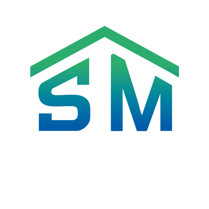 S&M Renovaciones - Venta de rollers, alfombras y servicios de lavado de cortinas, alfombras - logo certical blanco